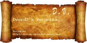 Dvorák Veronika névjegykártya